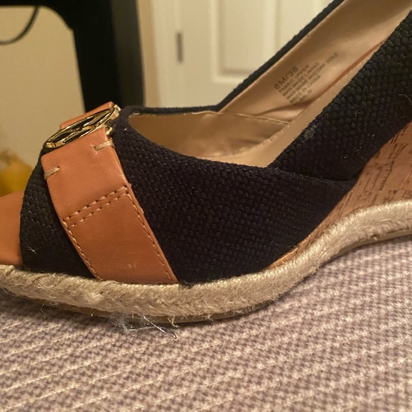 LIKE NEW Arturo Chiang Ralin Peep Toe Cork Wedge Shoes (Sz. 8M/38) $129 - Picture 7 of 16